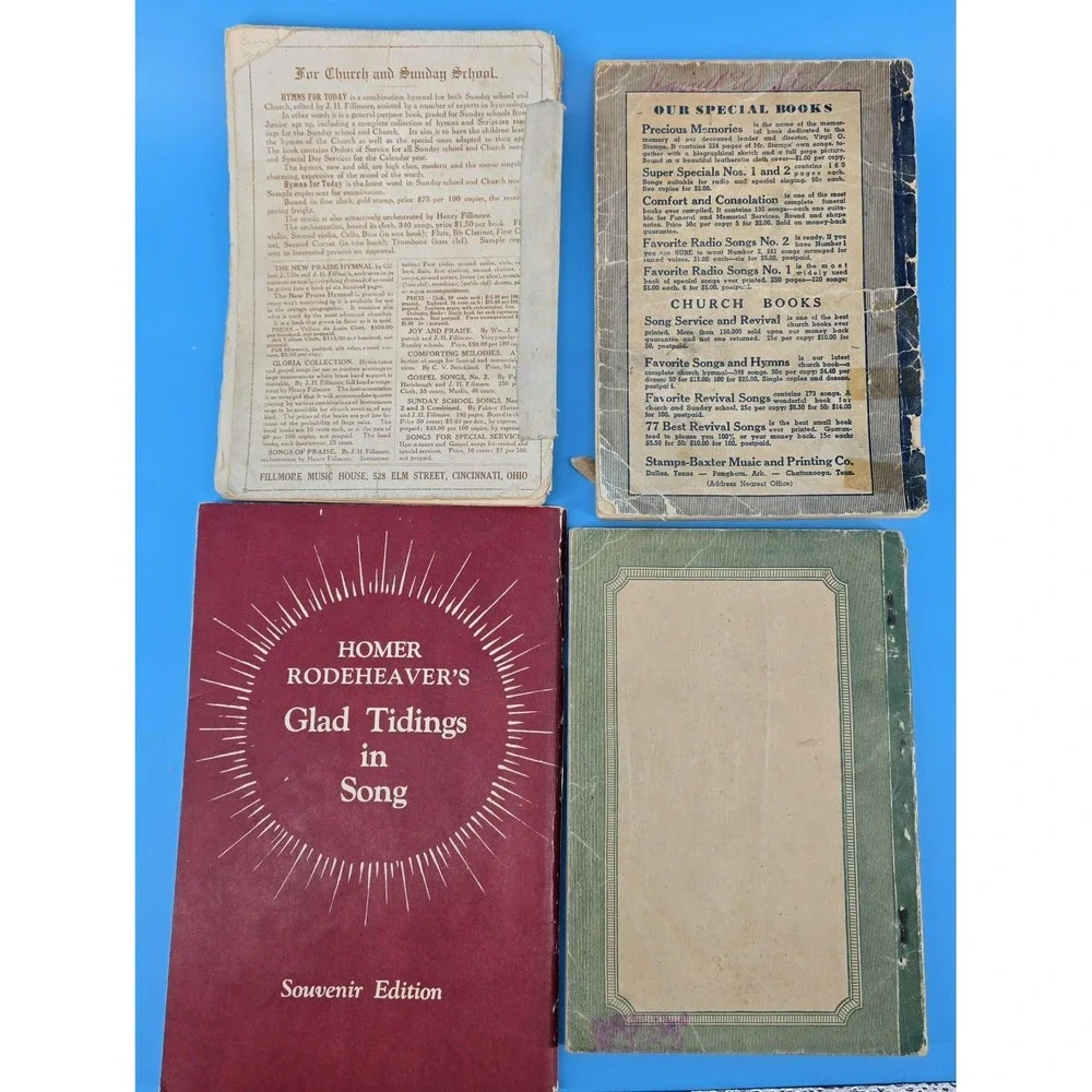 Lot of 4 Vintage Christian Song Books Paperback Hymns Choir Protestant Children‎